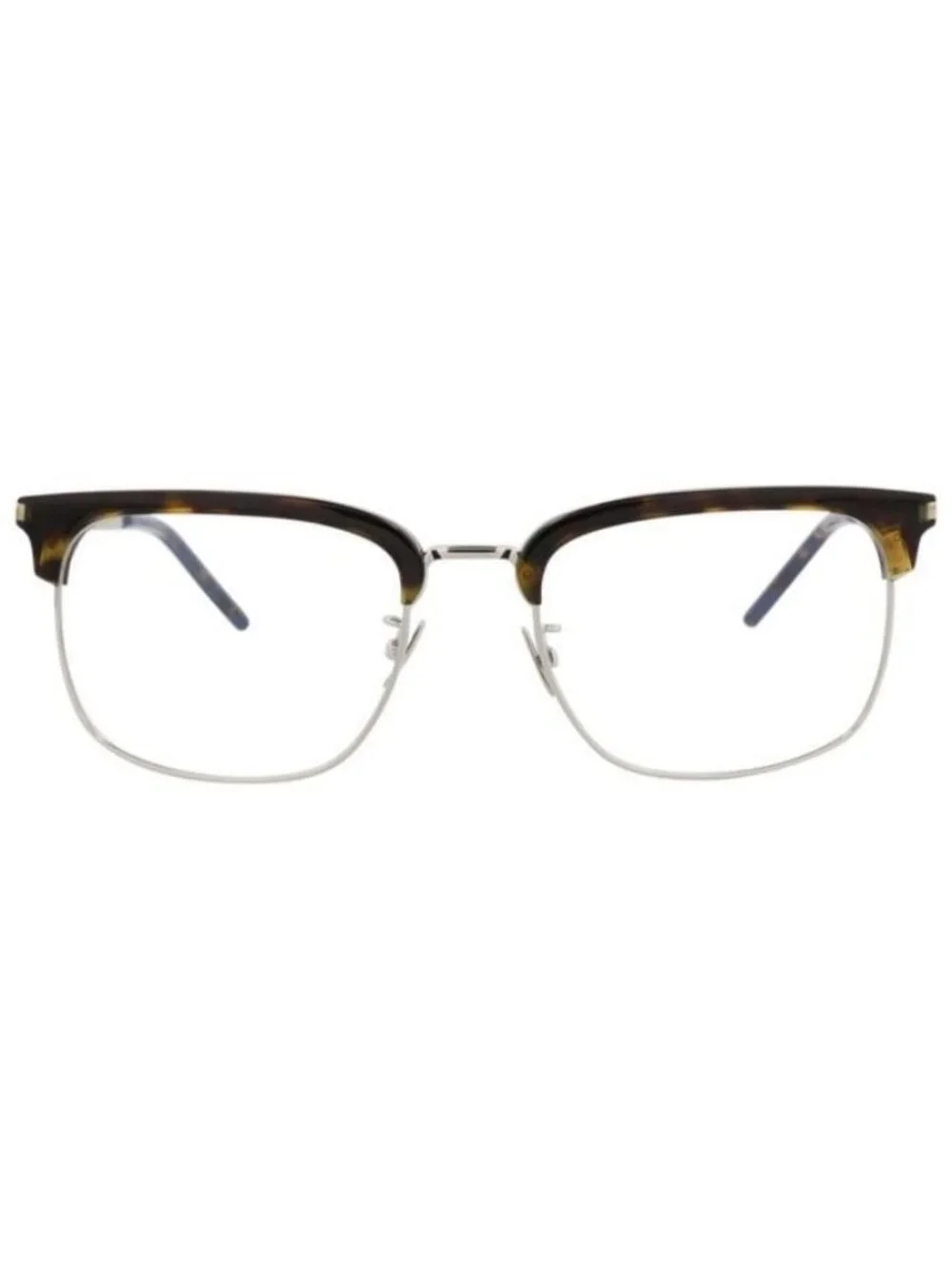 New Saint Laurent Mens Square/Rectangle Havana Silver Transparent Fashion Design